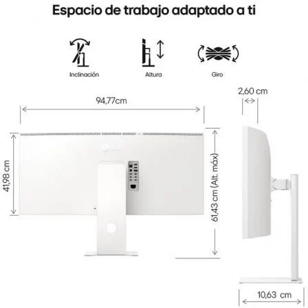 LG 40U990A-W Monitor UltraWide Curvo 40 Pulgadas 5K2K Nano IPS Blanco